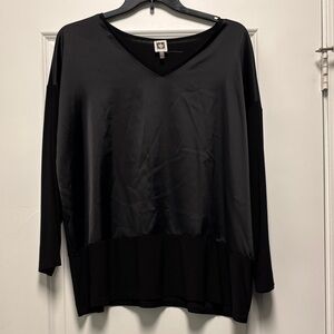 Anne Klein Black V-Neck Top